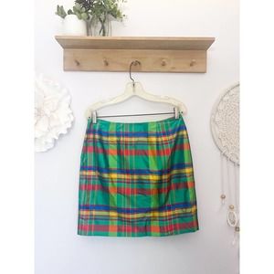 Ralph Lauren Silk Plaid Skirt Size 10 Petite